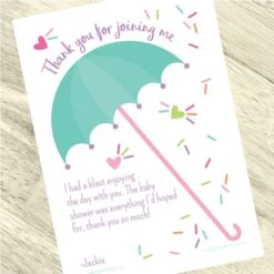 Sprinkle Baby Shower Thank You, 5x7-inch, Editable Digital Template