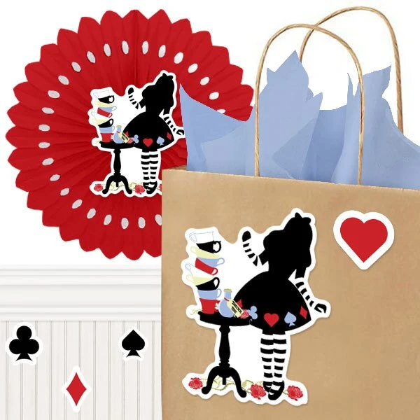 Alice In Wonderland Birthday Cutout Decoration, Editable Digital Template 3 Alice In Wonderland Birthday Cutout Decoration, Editable Digital Template