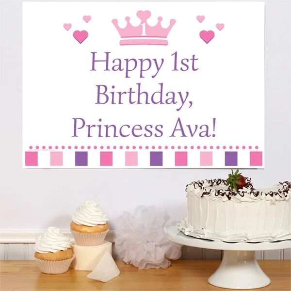 Little Princess 1st Birthday Sign, 8x10, 16x20, Editable Digital Template 3 Little Princess 1st Birthday Sign, 8x10, 16x20, Editable Digital Template