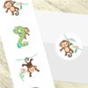 Little Monkey 2nd Birthday 2-in Circle, Editable Digital Template -Birthday Party Supplies 81068 little monkey 2nd 2in favor stickers 42407