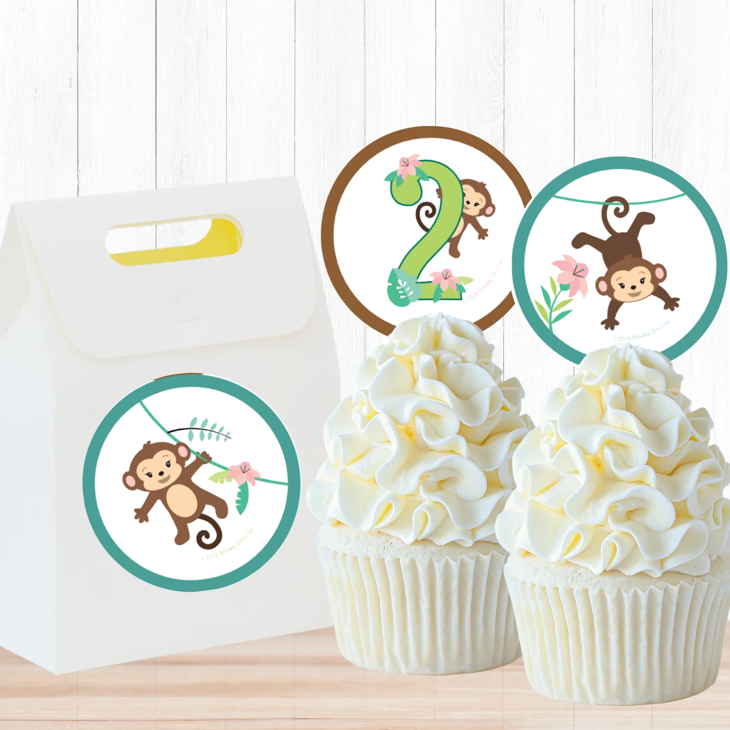 Little Monkey 2nd Birthday 2-in Circle, Editable Digital Template, Instant Download 3 Little Monkey 2nd Birthday 2-in Circle, Editable Digital Template, Instant Download