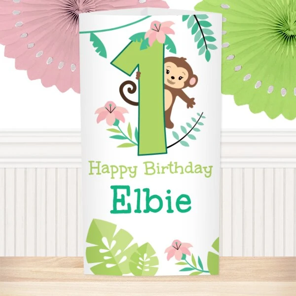 Little Monkey 1st Birthday Centerpiece, 10-inch, Editable Digital Template 3 Little Monkey 1st Birthday Centerpiece, 10-inch, Editable Digital Template