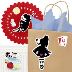 Alice In Wonderland Party Cutout Decoration, Editable Digital Template, Instant Download
