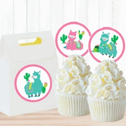 Alpaca Party 2-in Circle, Editable Digital Template, Instant Download