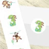 Little Monkey 3rd Birthday 2-in Circle, Editable Digital Template -Birthday Party Supplies 83731 little monkey 3rd 2in stickers 28102