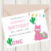 Alpaca Pink 1st Birthday Invitation, Editable Digital Template, Instant Download -Birthday Party Supplies 85005AlpacaPink1stBirthdayInvitationsbyBirthdayDirect