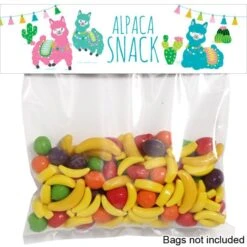 Alpaca Party Editable Treat Bag Topper, Editable Digital Template