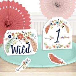 Boho 1st Birthday Table Decoration, Editable Digital Template