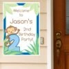 Little Monkey Blue 2nd Birthday Welcome Sign, 8x10, 16x20, Editable Digital Template -Birthday Party Supplies 95cf68af e4bd 5b38 bb7e abd304080d56 52875