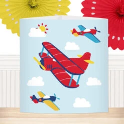 Vintage Airplane Party Centerpiece, 6-inch, Editable Digital Template