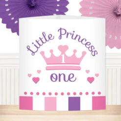 Little Princess 1st Birthday Centerpiece, 6-inch, Editable Digital Template