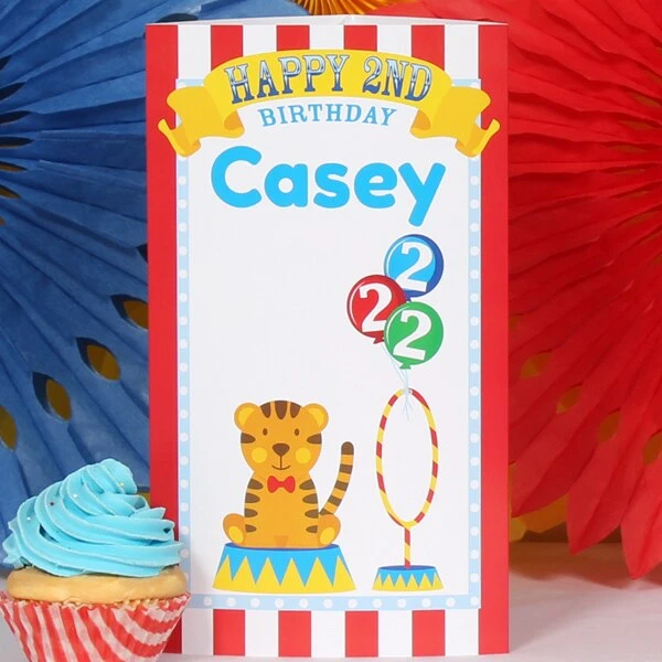 Big Top Circus 2nd Birthday Centerpiece, 10-inch, Editable Digital Template 3 Big Top Circus 2nd Birthday Centerpiece, 10-inch, Editable Digital Template