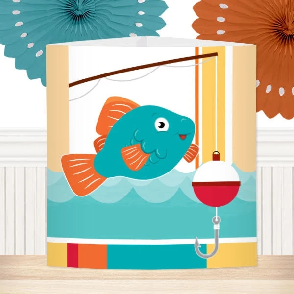 Little Fish Party Centerpiece, 6-inch, Editable Digital Template 3 Little Fish Party Centerpiece, 6-inch, Editable Digital Template