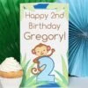 Little Monkey Blue 2nd Birthday Centerpiece, 10-inch, Editable Digital Template -Birthday Party Supplies a39bf924 c6ba 5a0b 81f0 fa77ca225713 30071