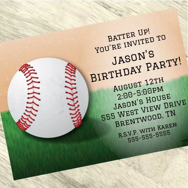 Baseball Party Invitation, 5x7-inch, Editable Digital Template 3 Baseball Party Invitation, 5x7-inch, Editable Digital Template