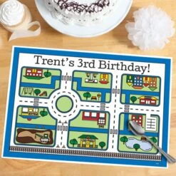 Main Street Party Placemat, Editable Digital Template