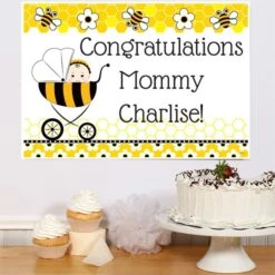 Bumble Bee Baby Shower Sign, 8x10, 16x20, Editable Digital Template, Instant Download
