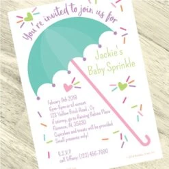 Sprinkle Baby Shower Invitation, 5x7-inch, Editable Digital Template