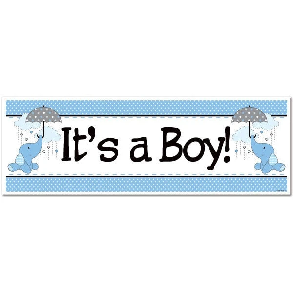 Elephant Blue Baby Shower Small Banner, Editable Digital Template 3 Elephant Blue Baby Shower Small Banner, Editable Digital Template