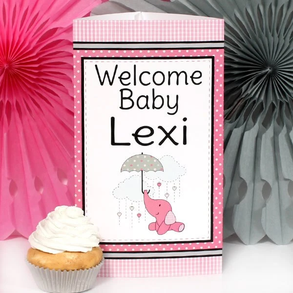 Elephant Pink Baby Shower Centerpiece, 10-inch, Editable Digital Template 3 Elephant Pink Baby Shower Centerpiece, 10-inch, Editable Digital Template