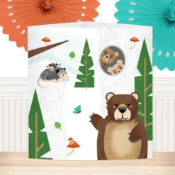 Wild Woodland Baby Shower Centerpiece, 6-inch, Editable Digital Template