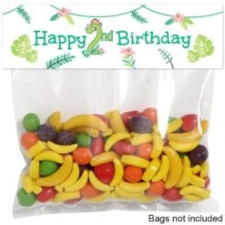 Little Monkey 2nd Birthday Editable Treat Bag Topper, Editable Digital Template