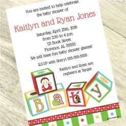 ABC Baby Shower Invitation, 5x7-inch, Editable Digital Template