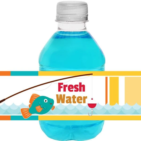 Little Fish Party Beverage And Napkin Wraps, Editable Digital Template 3 Little Fish Party Beverage And Napkin Wraps, Editable Digital Template