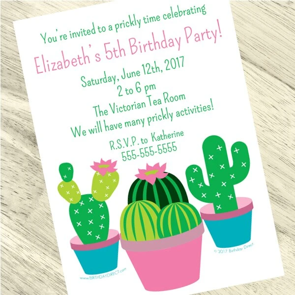 Cactus Party Invitation, 5x7-inch, Editable Digital Template 3 Cactus Party Invitation, 5x7-inch, Editable Digital Template