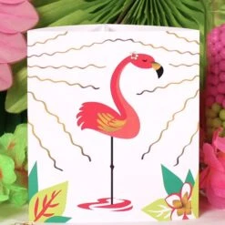 Aloha Flamingo Tropic Party Centerpiece, 6-inch, Editable Digital Template