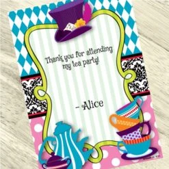 Mad Hatter Tea Party Thank You, 5x7-inch, Editable Digital Template
