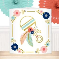 Boho Baby Shower Centerpiece, 6-inch, Editable Digital Template