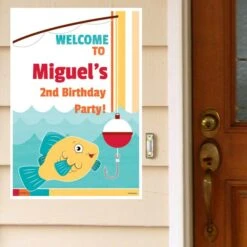 Little Fish Party Welcome Sign, 8x10, 16x20, Editable Digital Template
