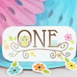 Little Owl 1st Birthday Table Decoration, Editable Digital Template
