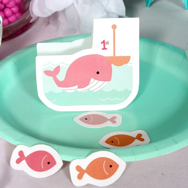Little Whale Pink 1st Birthday Table Decoration, Editable Digital Template 3 Little Whale Pink 1st Birthday Table Decoration, Editable Digital Template