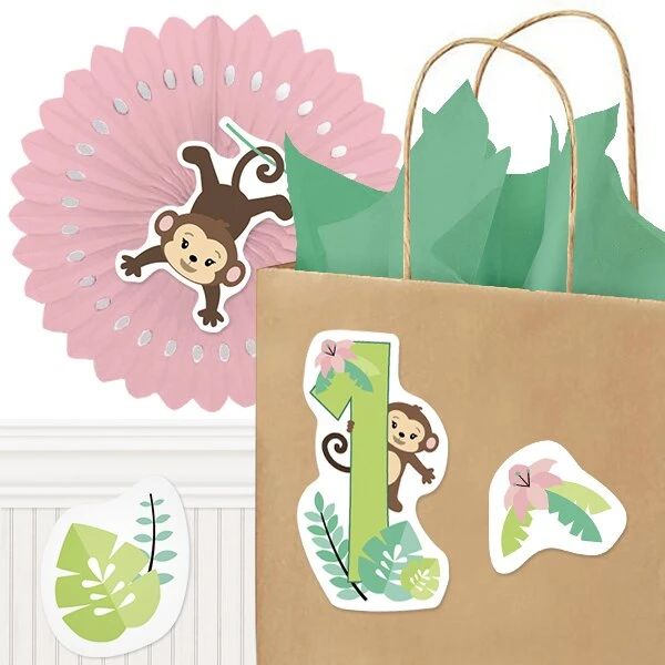 Little Monkey 1st Birthday Cutout Decoration, Editable Digital Template 3 Little Monkey 1st Birthday Cutout Decoration, Editable Digital Template
