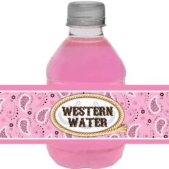 Bandana Pink Party Beverage And Napkin Wraps, Editable Digital Template