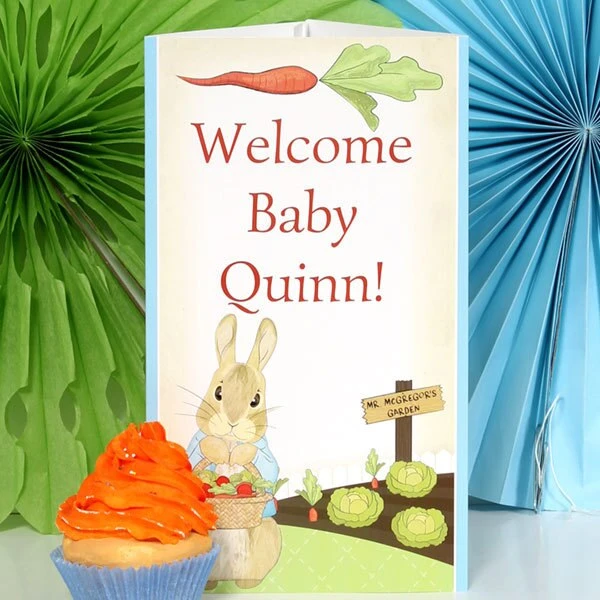 Peter Rabbit Baby Shower Centerpiece, 10-inch, Editable Digital Template 3 Peter Rabbit Baby Shower Centerpiece, 10-inch, Editable Digital Template