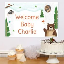Wild Woodland Baby Shower Sign, 8x10, 16x20, Editable Digital Template