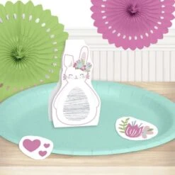 Little Bunny Party Table Decoration, Editable Digital Template