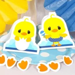Little Ducky Baby Shower Table Decoration, Editable Digital Template