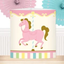 Carousel Horse Party Centerpiece, 6-inch, Editable Digital Template