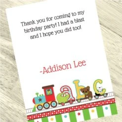 ABC Party Thank You, 5x7-inch, Editable Digital Template