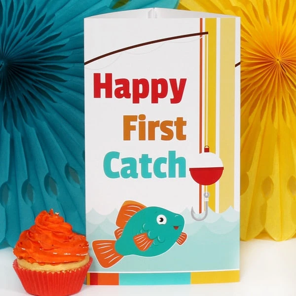 Little Fish Party Centerpiece, 10-inch, Editable Digital Template 3 Little Fish Party Centerpiece, 10-inch, Editable Digital Template