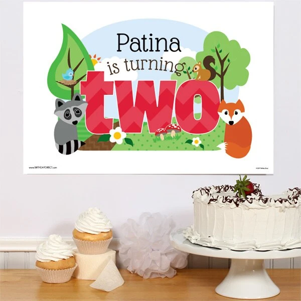 Woodland Animals 2nd Birthday Sign, 8x10, 16x20, Editable Digital Template 3 Woodland Animals 2nd Birthday Sign, 8x10, 16x20, Editable Digital Template