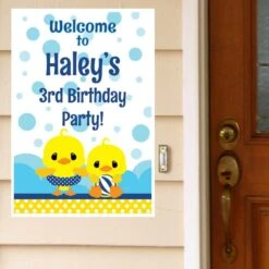 Little Ducky Party Welcome Sign, 8x10, 16x20, Editable Digital Template