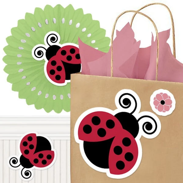 Little Ladybug Party Cutout Decoration, Editable Digital Template, Instant Download 3 Little Ladybug Party Cutout Decoration, Editable Digital Template, Instant Download
