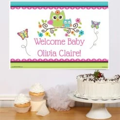 Little Owl Baby Shower Sign, 8x10, 16x20, Editable Digital Template