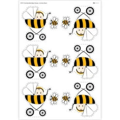 Bumble Bee Baby Shower Decoration-Activity, Editable Digital Template