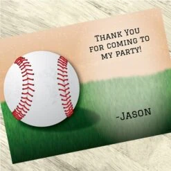 Baseball Party Thank You, 5x7-inch, Editable Digital Template